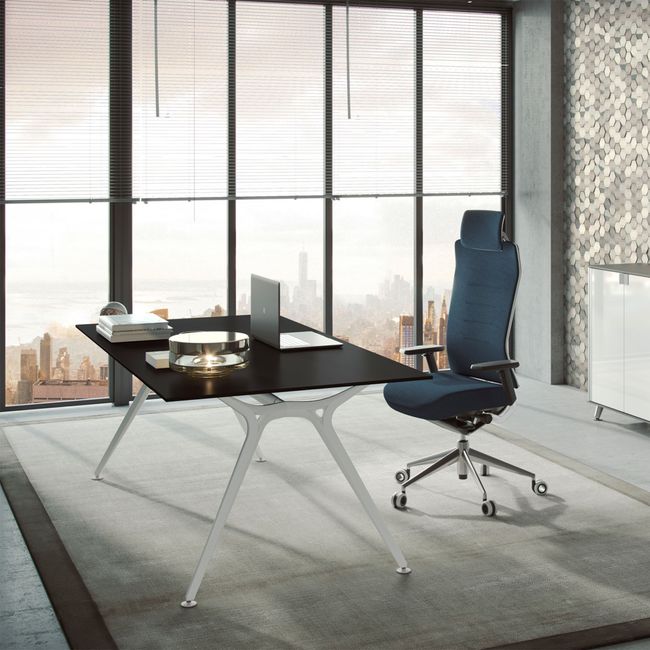 ARKONIS Schreibtisch | 2000-2200 x 745 mm, optionale Kabelklappe und Kniesichtblende