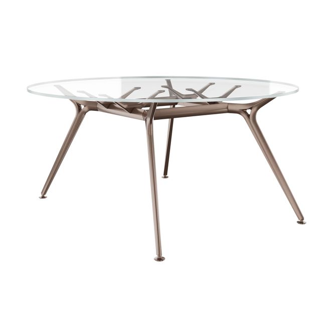 ARKONIS Besprechungstisch | 1000-1600 x 745 mm, rund, Glasplatte