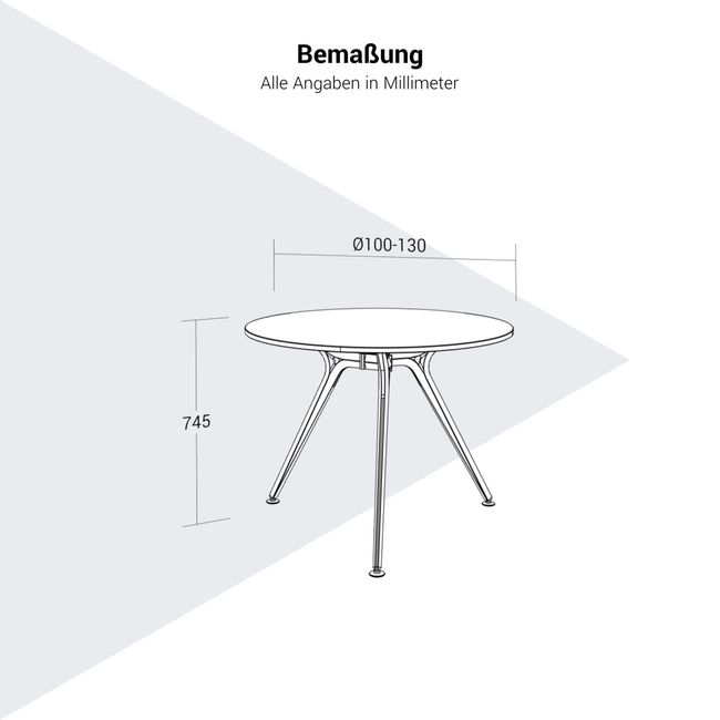 ARKONIS Besprechungstisch | 1000-1600 x 745 mm, rund, Glasplatte
