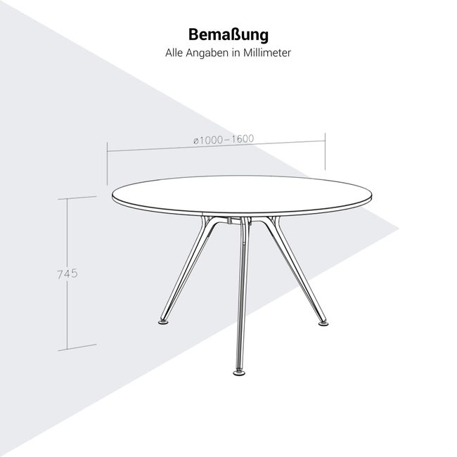 ARKONIS Besprechungstisch | 1000-1600 x 745 mm, rund, Glasplatte