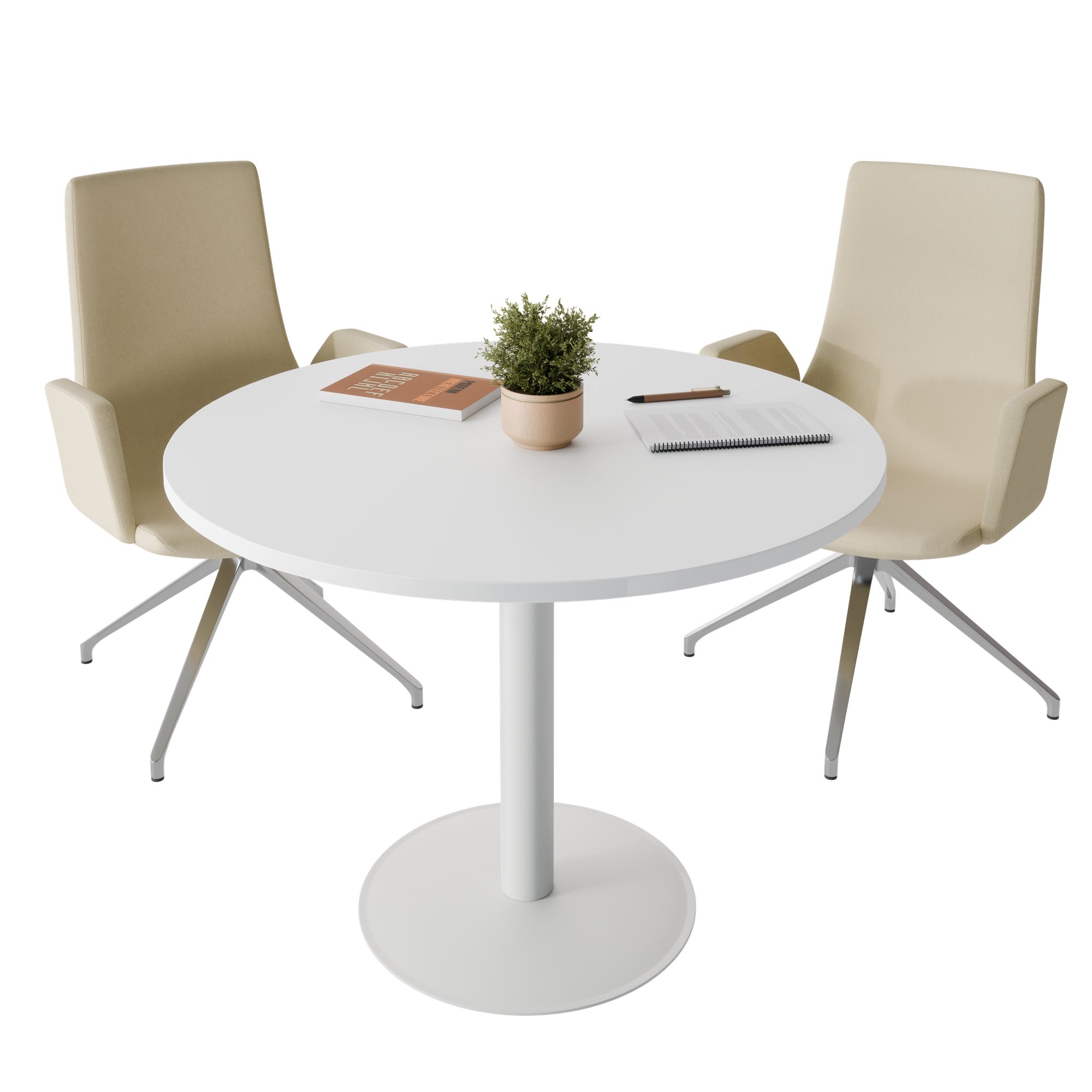 OPTIMA Besprechungstisch | Rund, Ø800-1500 mm, Weiß - 2 Main Image