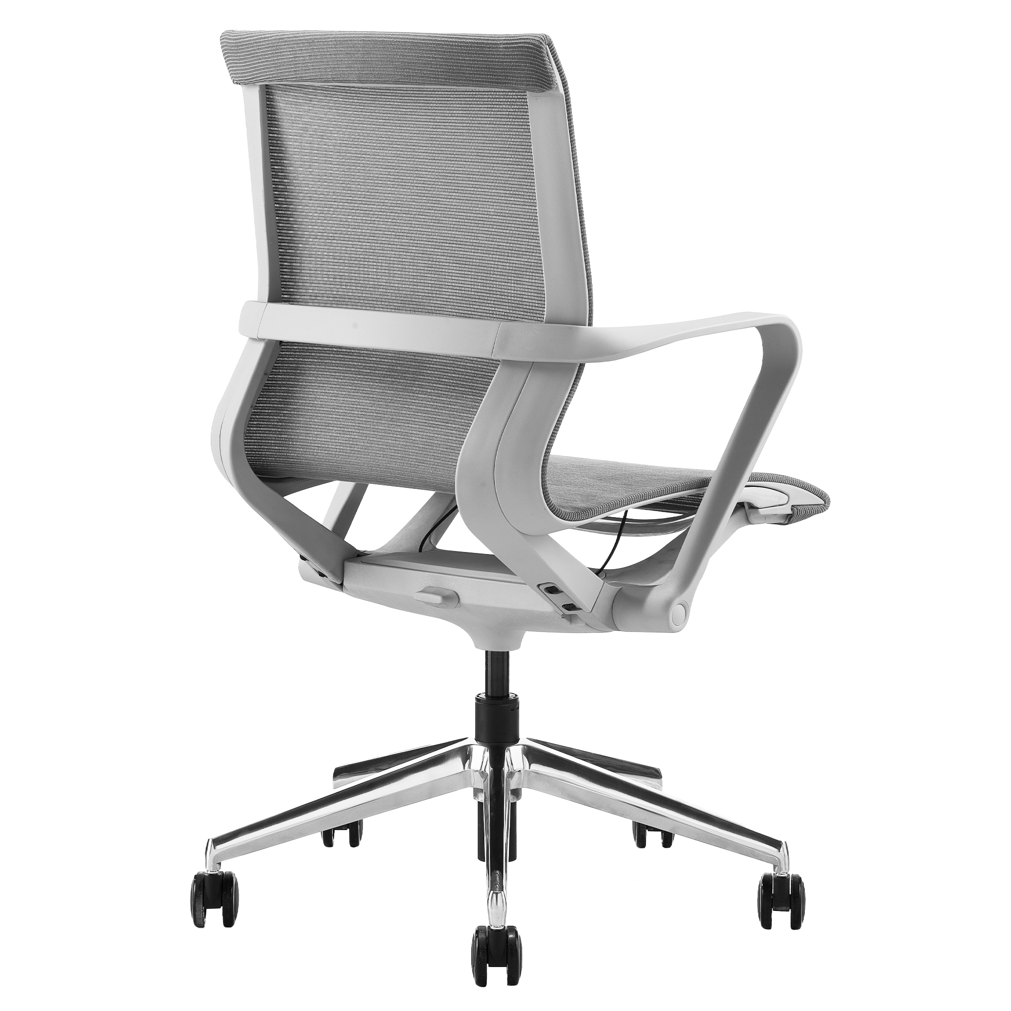 PROV Bürodrehstuhl | Atmungsaktiver Netzrücken, Wippmechanik, Grau - 7 Main Image