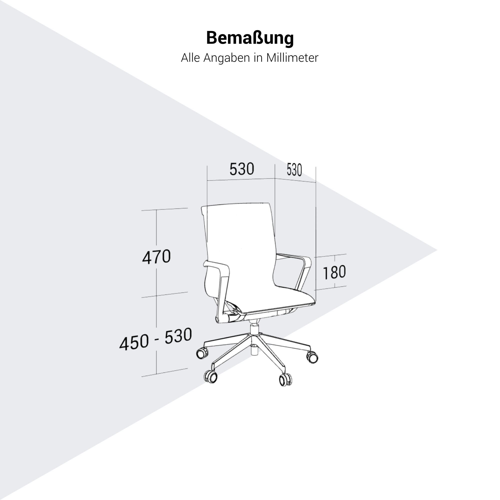 PROV Bürodrehstuhl | Atmungsaktiver Netzrücken, Wippmechanik, Grau - 13 Main Image