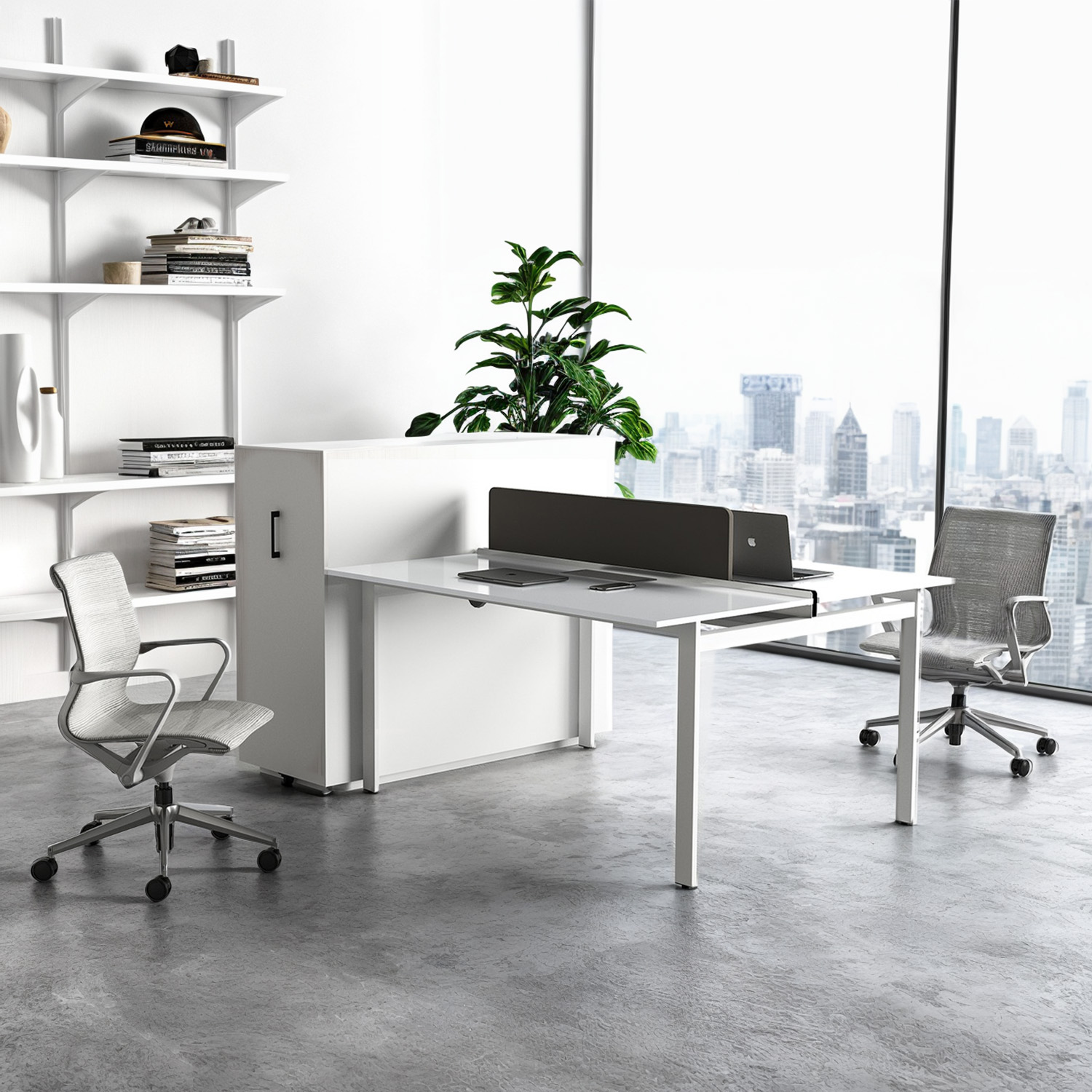 PROV Bürodrehstuhl | Atmungsaktiver Netzrücken, Wippmechanik, Grau - 3 Main Image