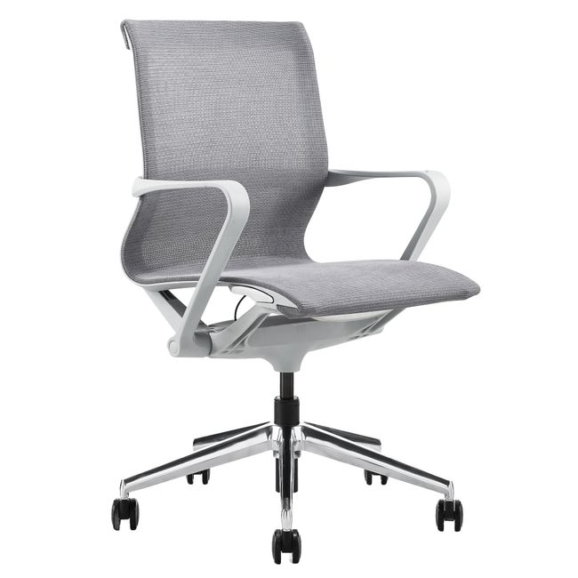 PROV Bürodrehstuhl | Atmungsaktiver Netzrücken, Wippmechanik, Grau