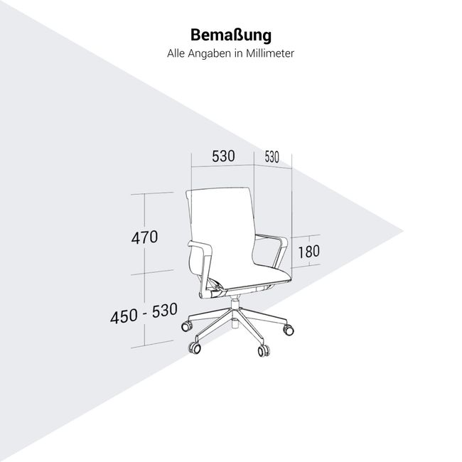 PROV Bürodrehstuhl | Atmungsaktiver Netzrücken, Wippmechanik, Grau