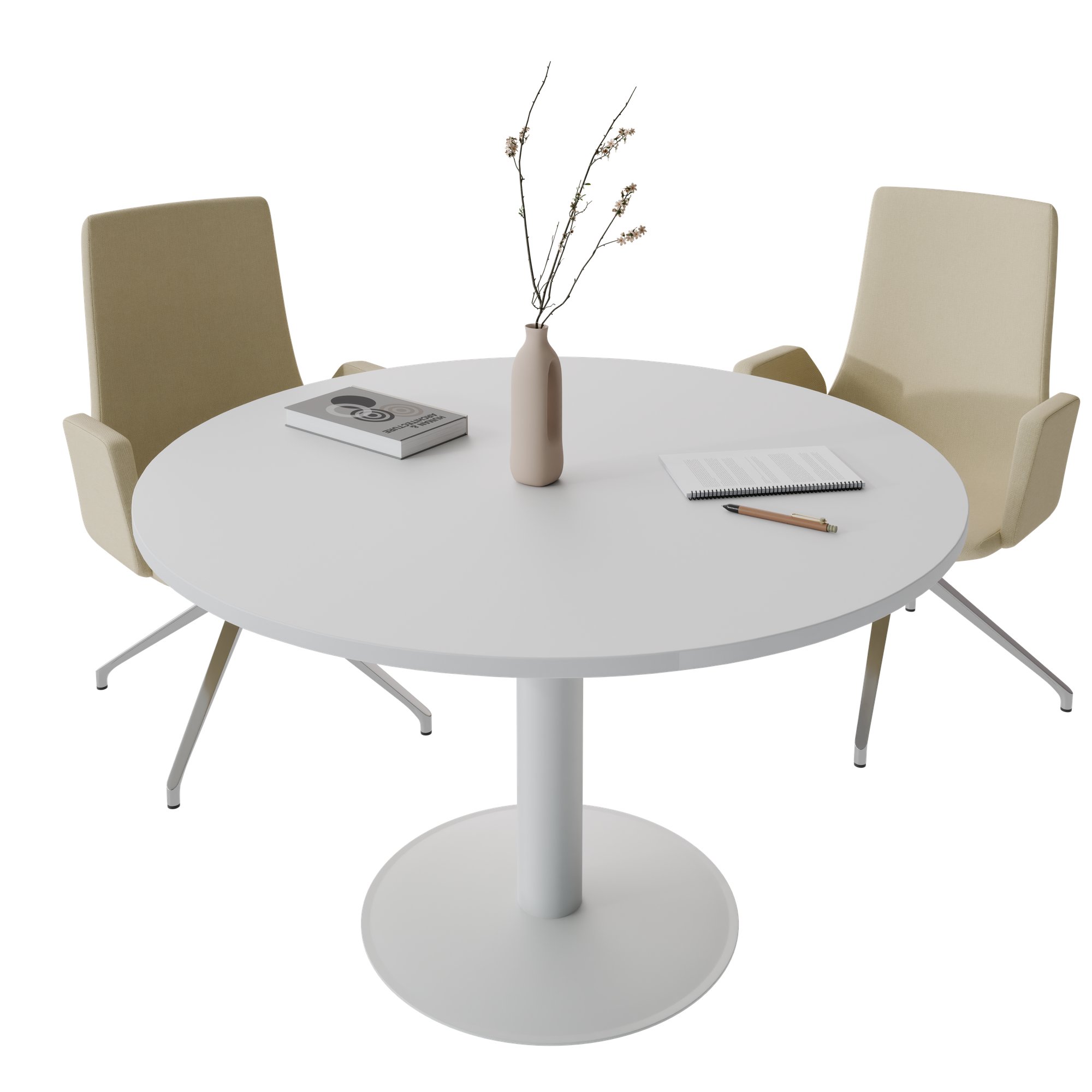 OPTIMA Besprechungstisch | Rund, Ø800-1200 mm, Perlgrau - 2 Main Image
