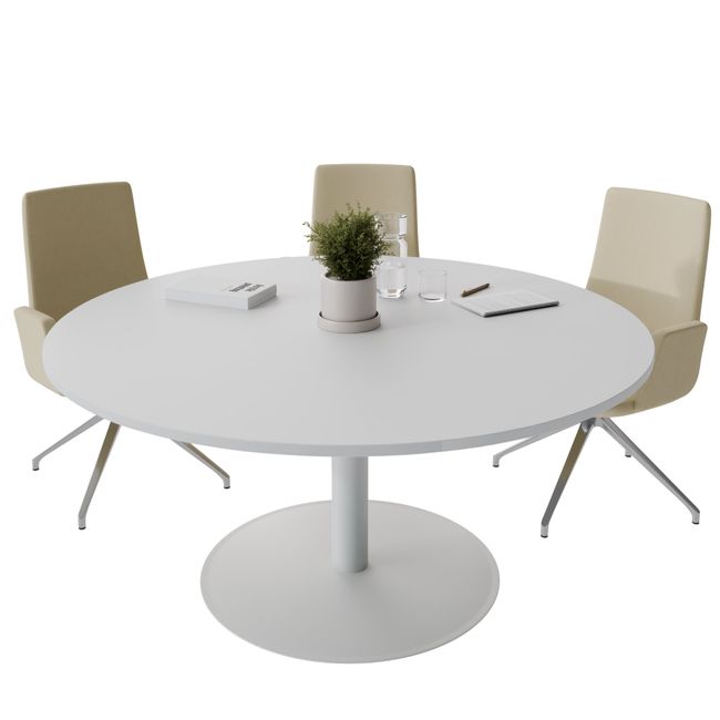 OPTIMA Besprechungstisch | Rund, Ø800-1200 mm, Perlgrau