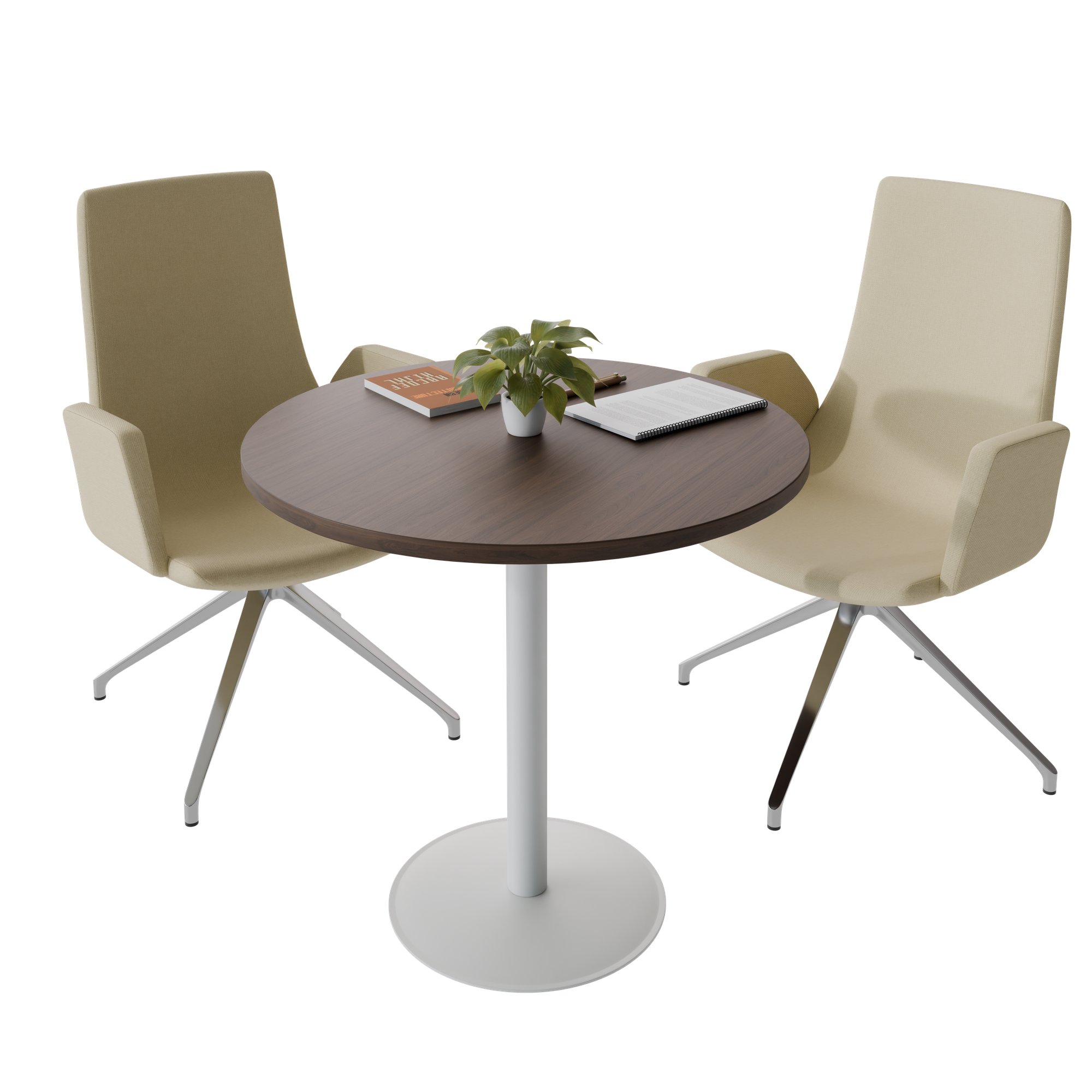 OPTIMA Meeting table | Round, Ø800-1200 mm, Walnut  - 2 Main Image