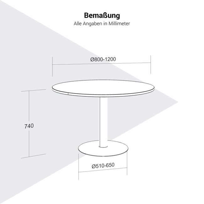 OPTIMA Besprechungstisch | Rund, Ø800-1200 mm, Nussbaum
