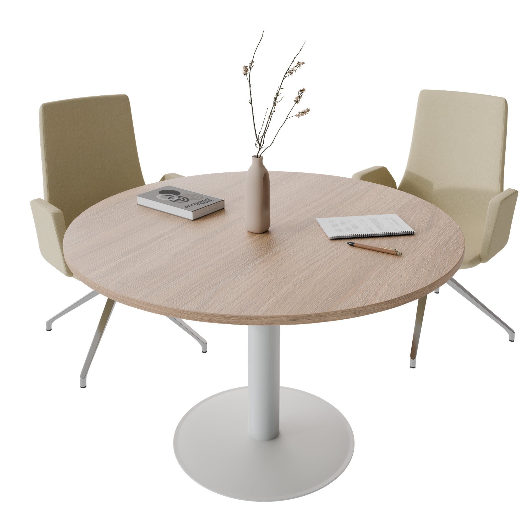 OPTIMA Besprechungstisch | Rund, Ø800-1500 mm, Bernsteineiche - 2 Main Image