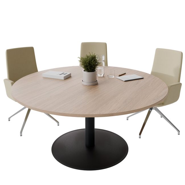 OPTIMA Besprechungstisch | Rund, Ø800-1500 mm, Bernsteineiche
