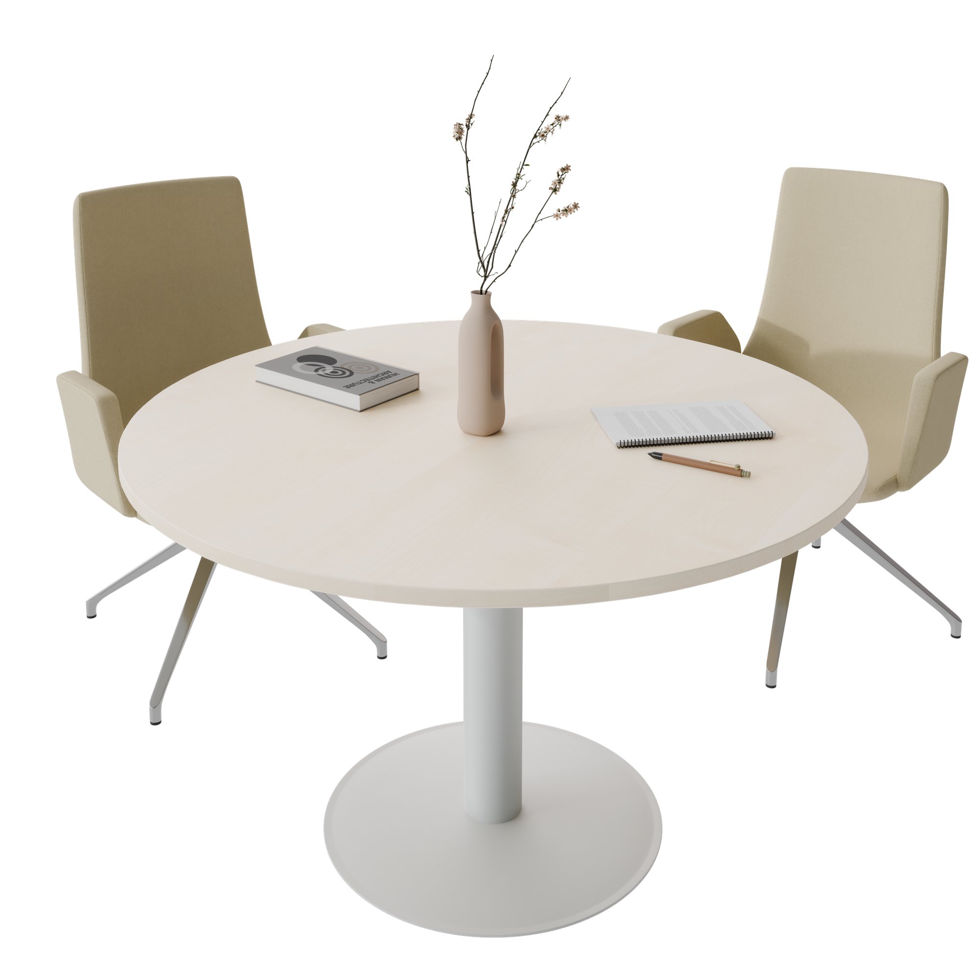 OPTIMA Besprechungstisch | Rund, Ø800-1200 mm, Ahorn - 2 Main Image