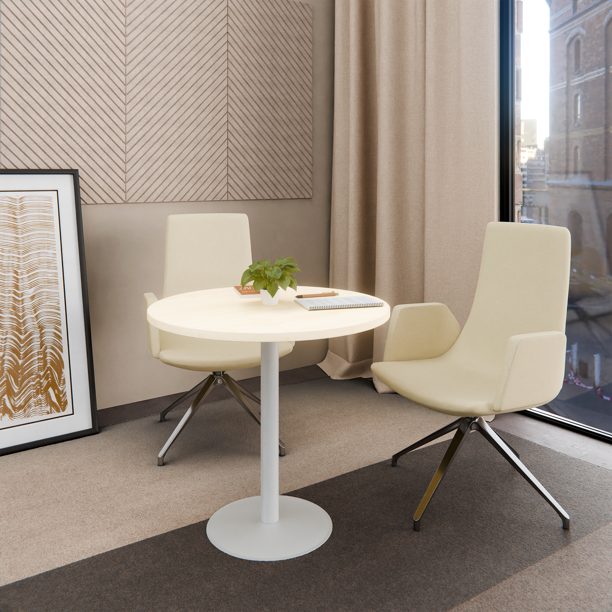 OPTIMA Besprechungstisch | Rund, Ø800-1200 mm, Ahorn - 5 Main Image