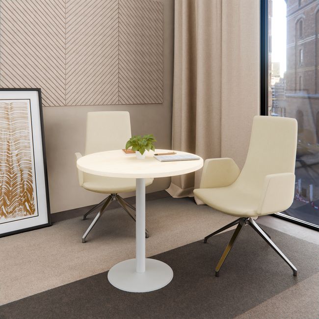 OPTIMA Besprechungstisch | Rund, Ø800-1200 mm, Ahorn