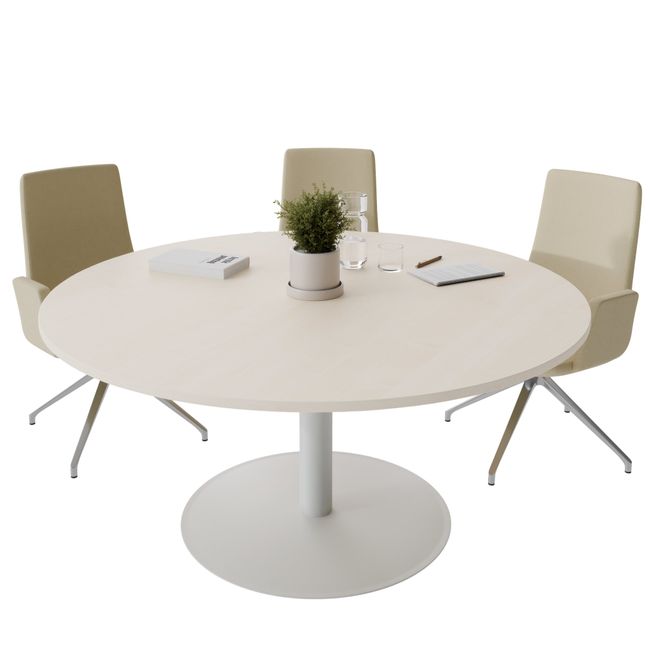 OPTIMA Besprechungstisch | Rund, Ø800-1200 mm, Ahorn