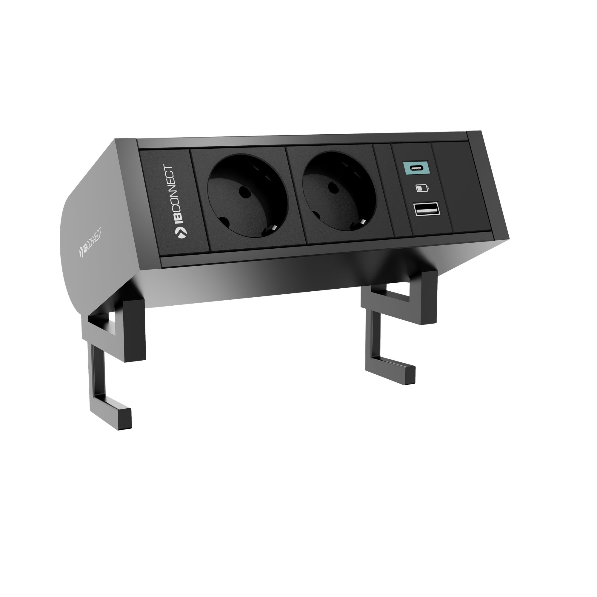 UNI Aufsatz-Steckdosenleiste | 2 Netzsteckdosen & Doppel-USB-Schnellladegerät - 1 Main Image