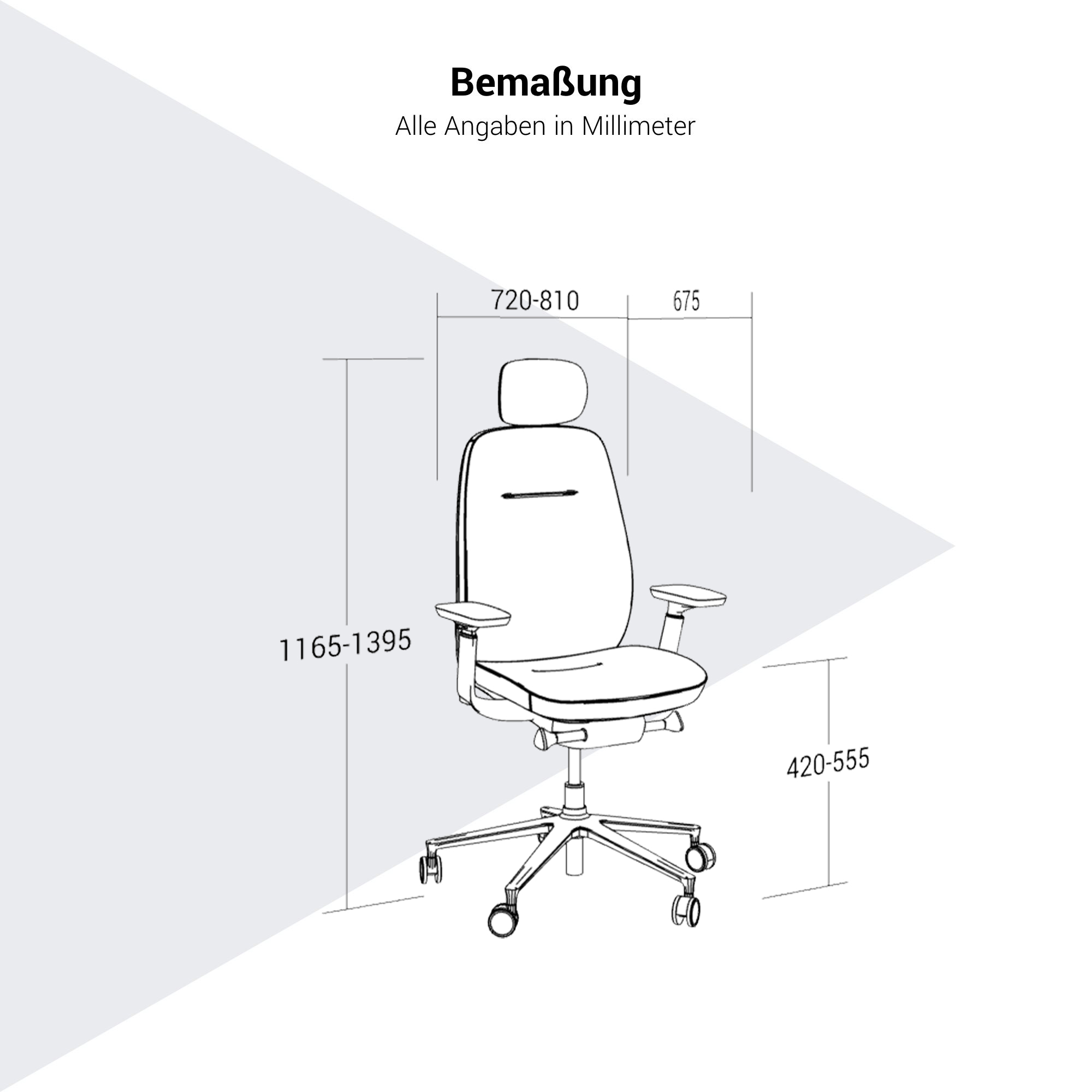 profim - PACE Bürodrehstuhl | Synchronmechanik, Vollpolster, Schwarz - 3 Main Image