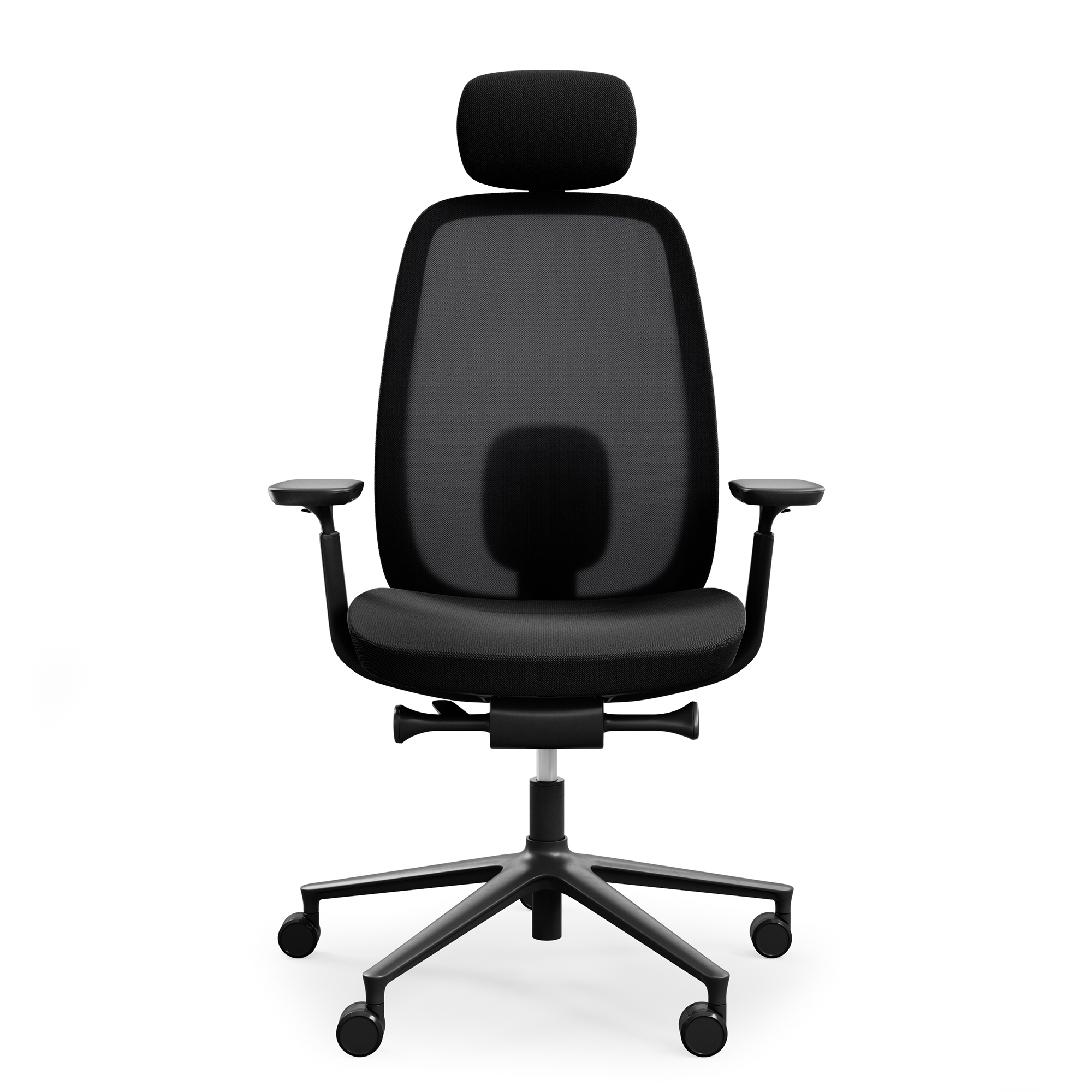 profim - Sedia girevole da ufficio PACE | Meccanismo sincronizzato, schienale in rete, nero - 2 Main Image