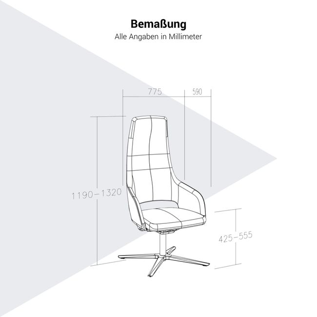 SANDIE Besucherstuhl | Hohe Rückenlehne, Synchronmechanik
