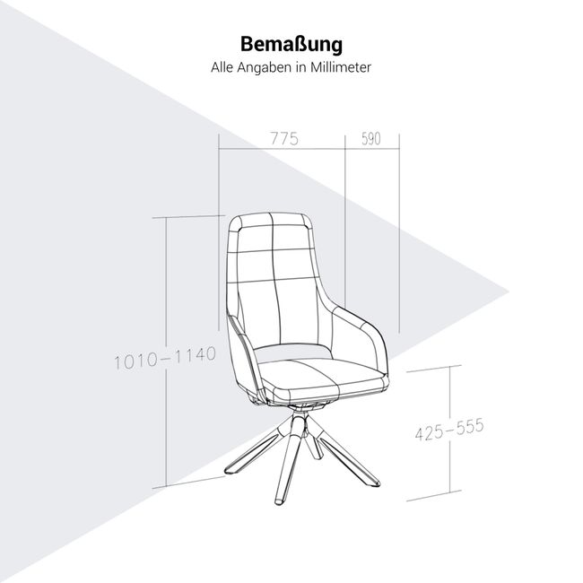 SANDIE Besucherstuhl | Mittlere Rückenlehne, Synchronmechanik