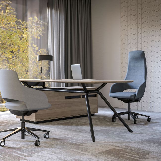 SANDIE Besucherstuhl | Mittlere Rückenlehne, Synchronmechanik