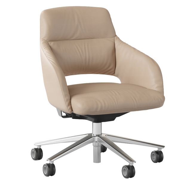 SANDIE Bürodrehstuhl | Niedrige Rückenlehne, Synchronmechanik, 5-Stern-Fußkreuz