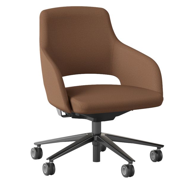 SANDIE Bürodrehstuhl | Niedrige Rückenlehne, Synchronmechanik, 5-Stern-Fußkreuz