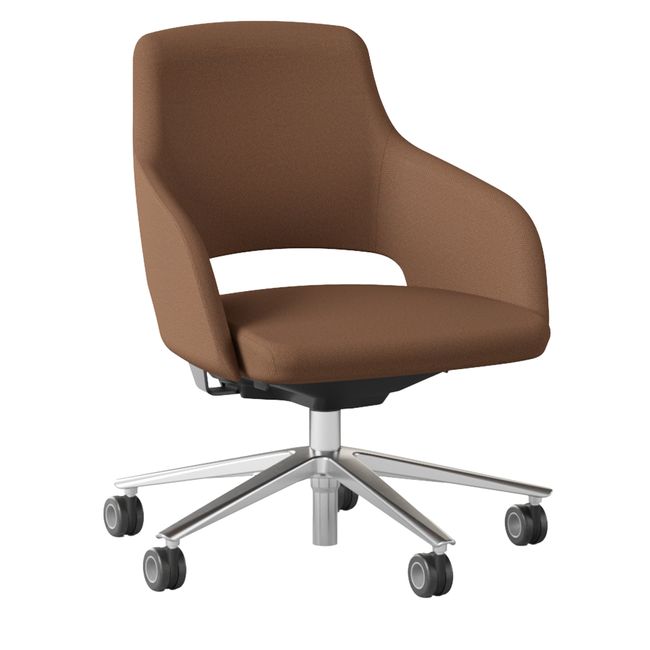 SANDIE Bürodrehstuhl | Niedrige Rückenlehne, Synchronmechanik, 5-Stern-Fußkreuz