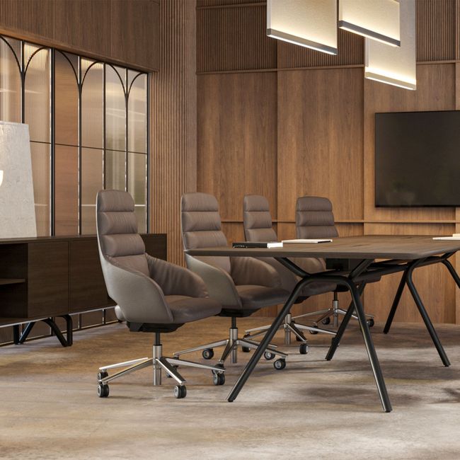 SANDIE Bürodrehstuhl | Mittlere Rückenlehne, Synchronmechanik, 5-Stern-Fußkreuz