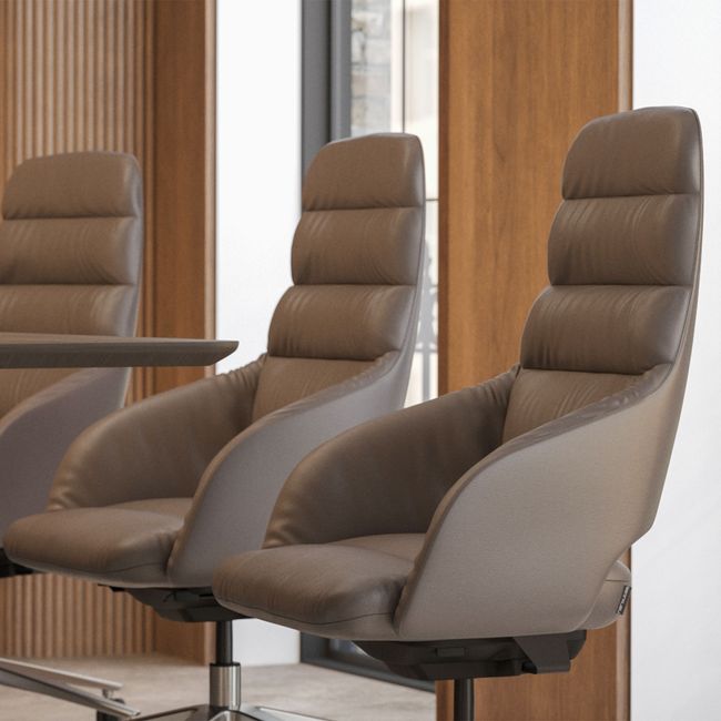 SANDIE Bürodrehstuhl | Mittlere Rückenlehne, Synchronmechanik, 5-Stern-Fußkreuz