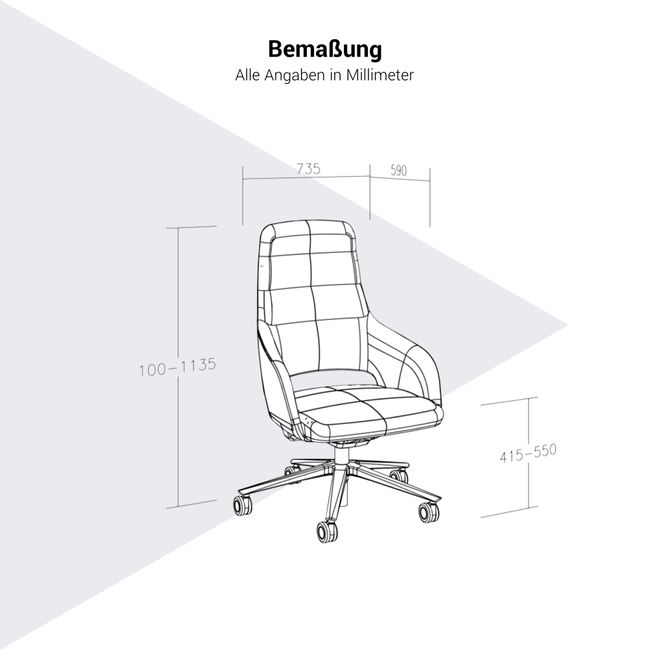 SANDIE Bürodrehstuhl | Mittlere Rückenlehne, Synchronmechanik, 5-Stern-Fußkreuz