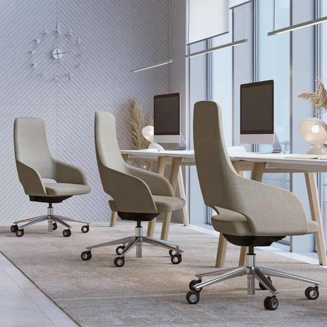 SANDIE Bürodrehstuhl | Mittlere Rückenlehne, Synchronmechanik, 5-Stern-Fußkreuz