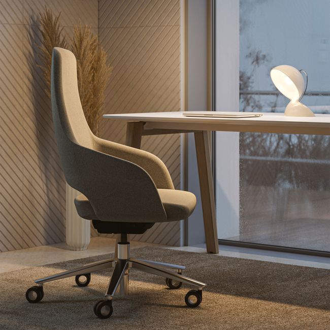 SANDIE Bürodrehstuhl | Mittlere Rückenlehne, Synchronmechanik, 5-Stern-Fußkreuz