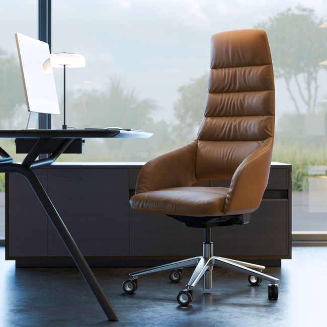 SANDIE Bürodrehstuhl | Hohe Rückenlehne, Synchronmechanik, 5-Stern-Fußkreuz