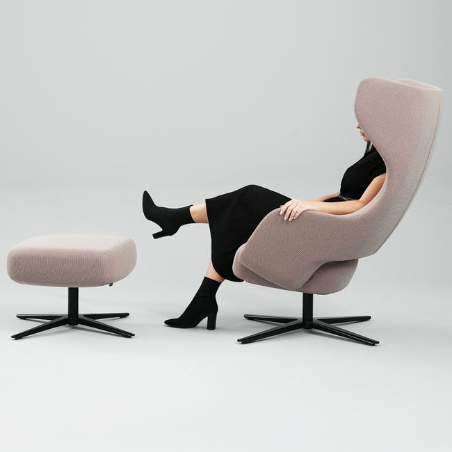 SANDIE Ottomane | 4-Stern-Fußkreuz oder Holz-Fußkreuz, über 80 Farben