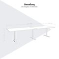 L-Line Konferenztisch | 3200-4800 mm, integrierte Kabelführung, optionale Mediaports