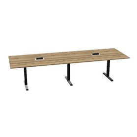 L-Line Konferenztisch | 3200-4800 mm, integrierte Kabelführung, optionale Mediaports
