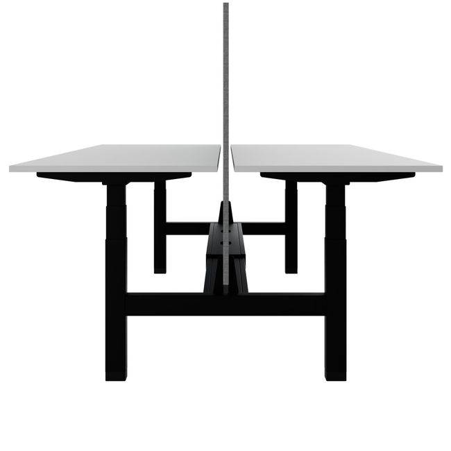 TELDRA Pro Team-Schreibtisch | 1600-1800 mm, elektrisch höhenverstellbar, Perlgrau