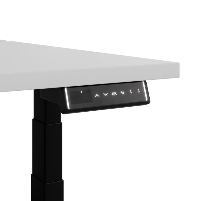 TELDRA Pro Team-Schreibtisch | 1600-1800 mm, elektrisch höhenverstellbar, Perlgrau