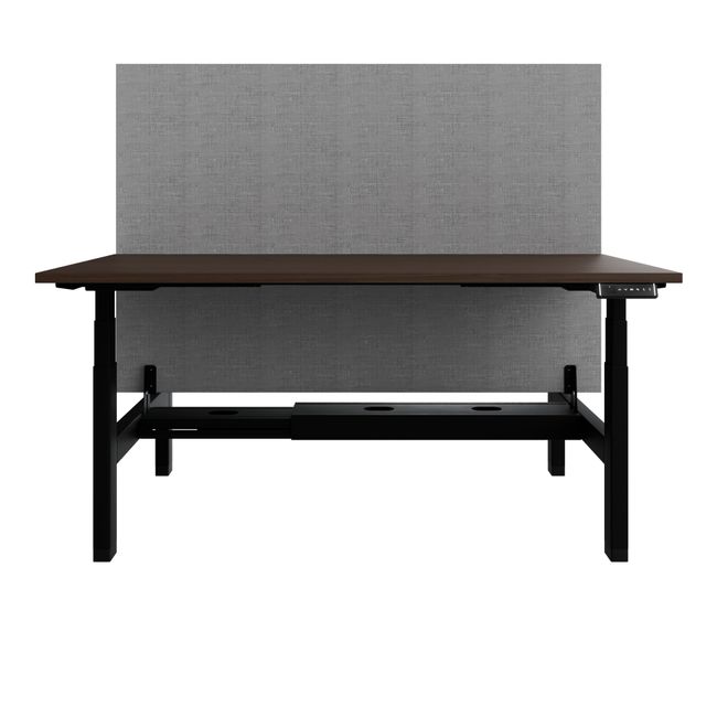 TELDRA Pro Team-Schreibtisch | 1600-1800 mm, elektrisch höhenverstellbar, Nussbaum