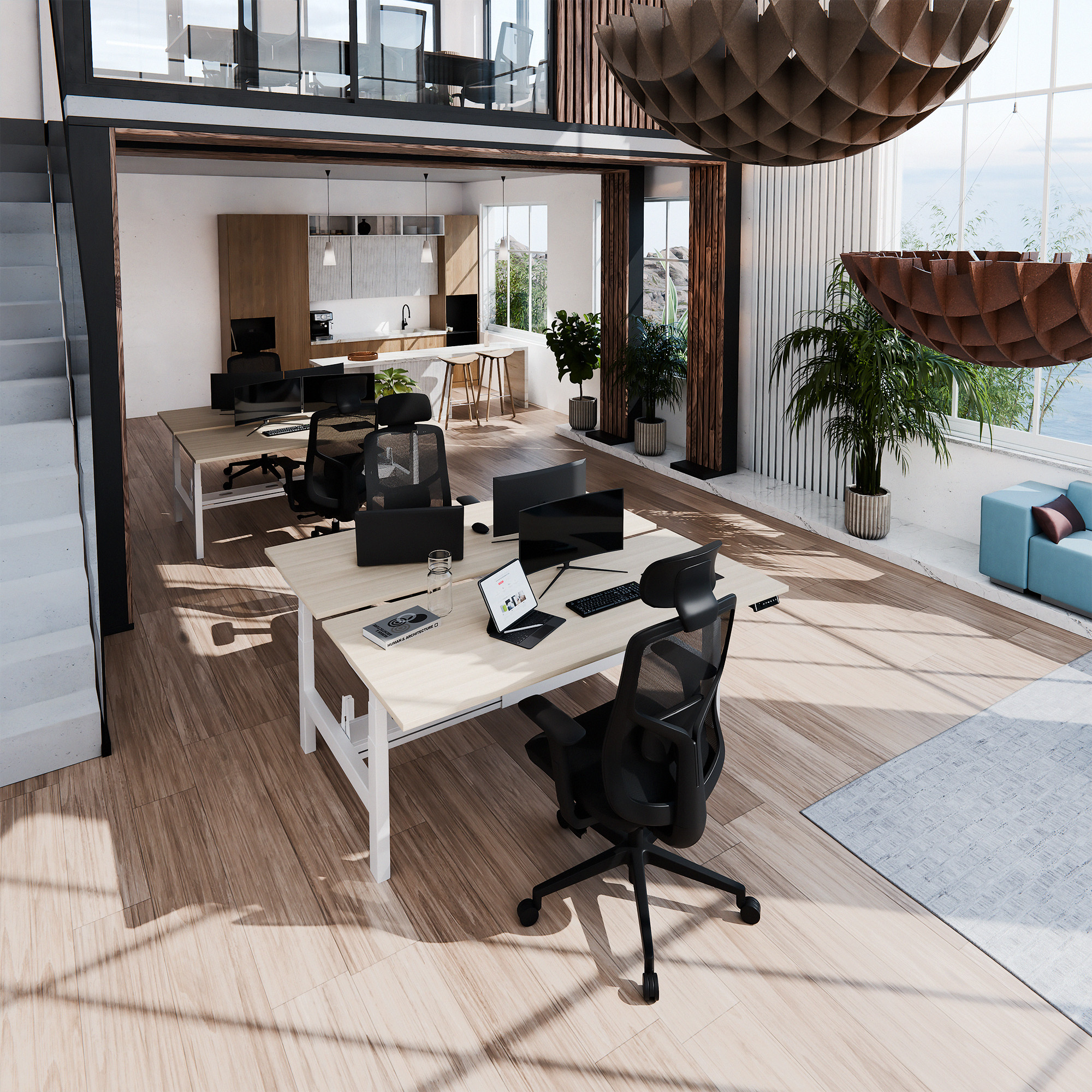 TELDRA Pro Team-Schreibtisch | 1600-1800 mm, elektrisch höhenverstellbar, Sandesche - 7 Main Image