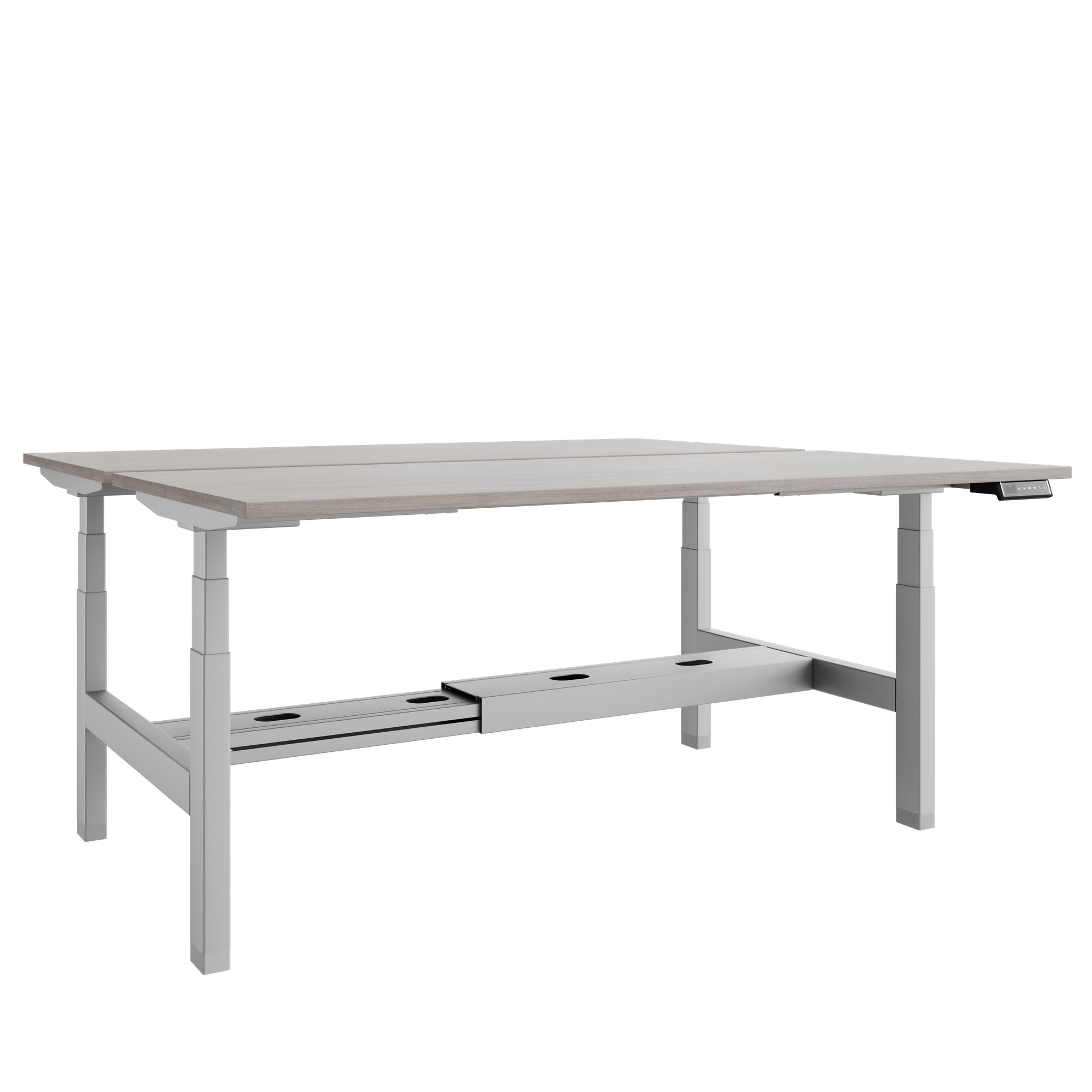 TELDRA Pro Team-Schreibtisch | 1600-1800 mm, elektrisch höhenverstellbar, Nordeiche grau - 1 Main Image