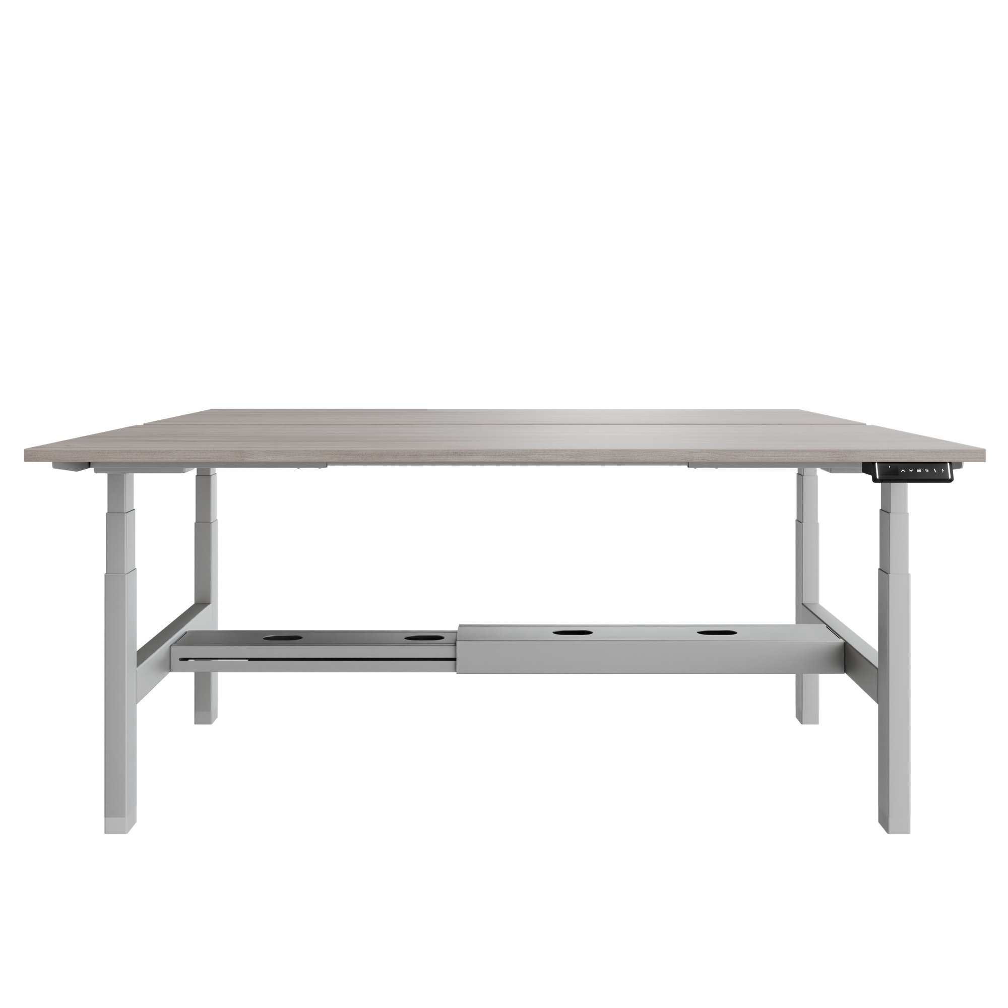 TELDRA Pro Team-Schreibtisch | 1600-1800 mm, elektrisch höhenverstellbar, Nordeiche grau - 2 Main Image