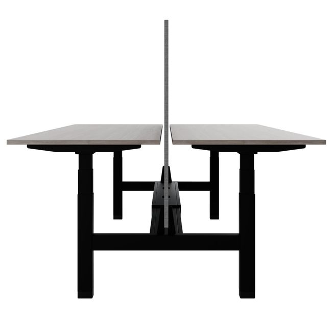 TELDRA Pro Team-Schreibtisch | 1600-1800 mm, elektrisch höhenverstellbar, Nordeiche grau