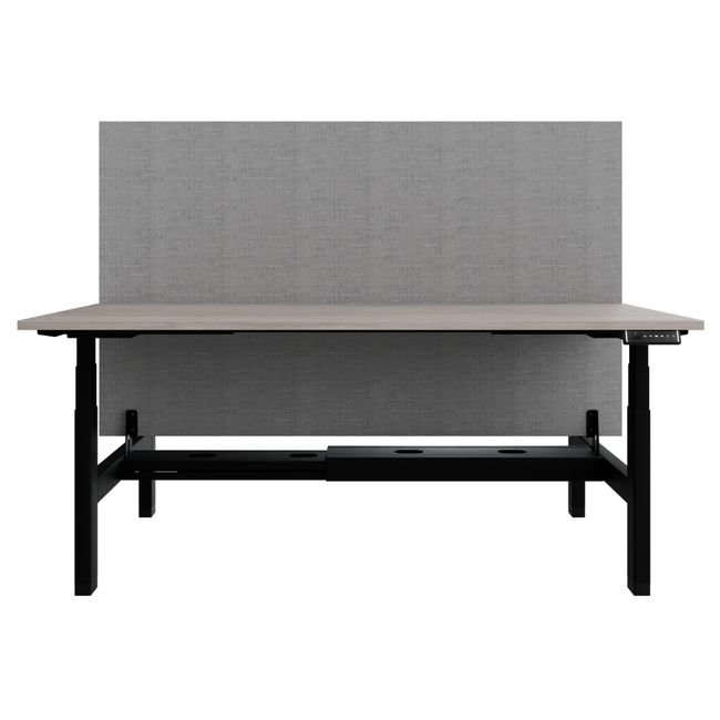 TELDRA Pro Team-Schreibtisch | 1600-1800 mm, elektrisch höhenverstellbar, Nordeiche grau