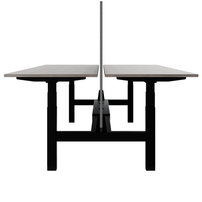 TELDRA Pro Team-Schreibtisch | 1600-1800 mm, elektrisch höhenverstellbar, Nordeiche grau