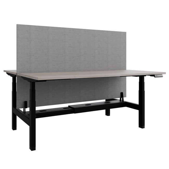 TELDRA Pro Team-Schreibtisch | 1600-1800 mm, elektrisch höhenverstellbar, Nordeiche grau