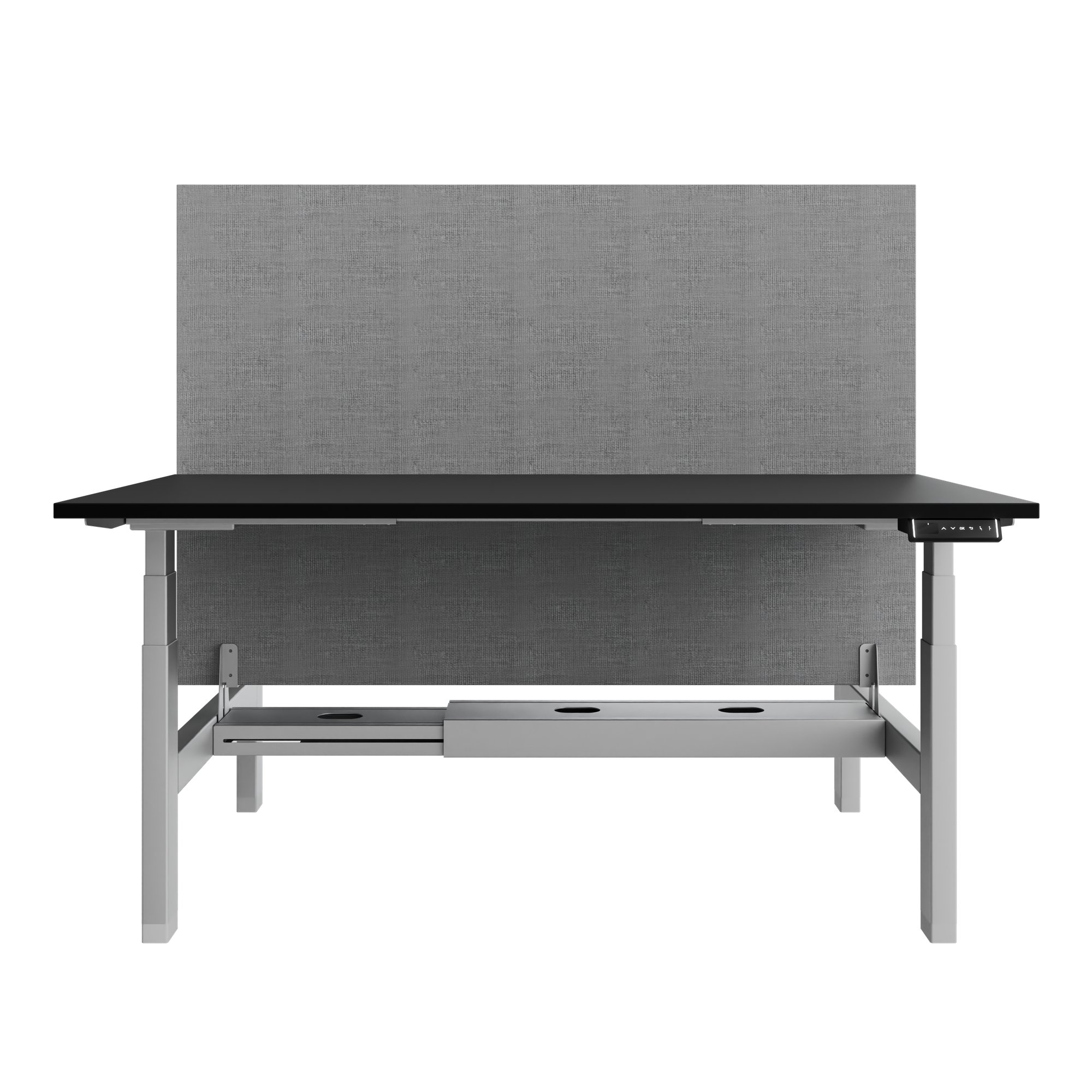 TELDRA Pro Team-Schreibtisch | 1600-1800 mm, elektrisch höhenverstellbar, Linoleum Charcoal - 2 Main Image