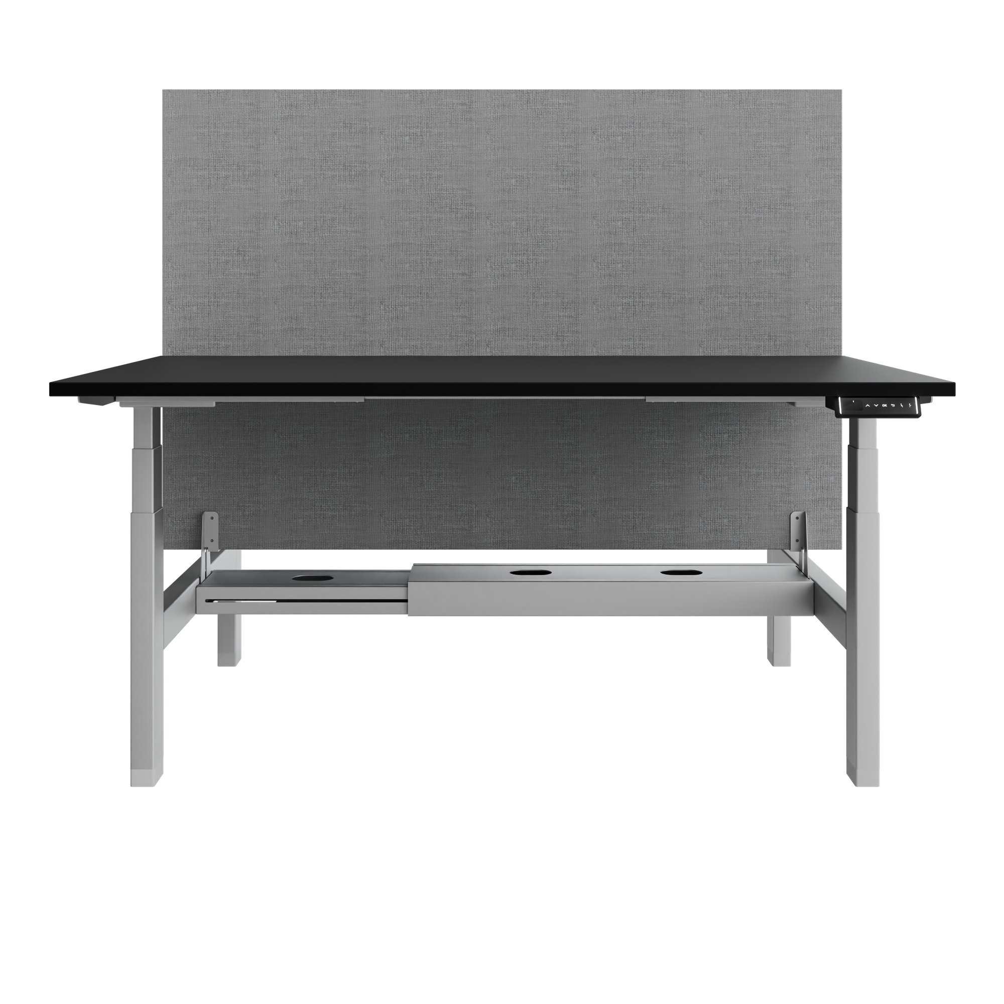 TELDRA Pro Team-Schreibtisch | 1600-1800 mm, elektrisch höhenverstellbar, Linoleum Charcoal - 2 Main Image